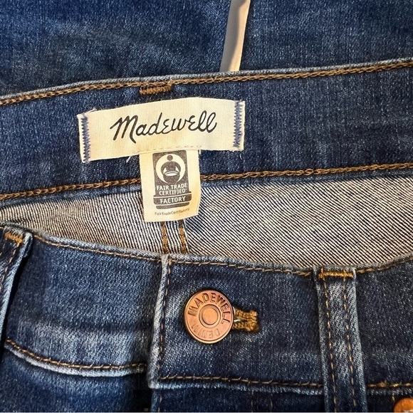 Madewell Cropped Jean Women 27 Blue Denim Skinny High Rise Stretch Distress Knee - Picture 4 of 11